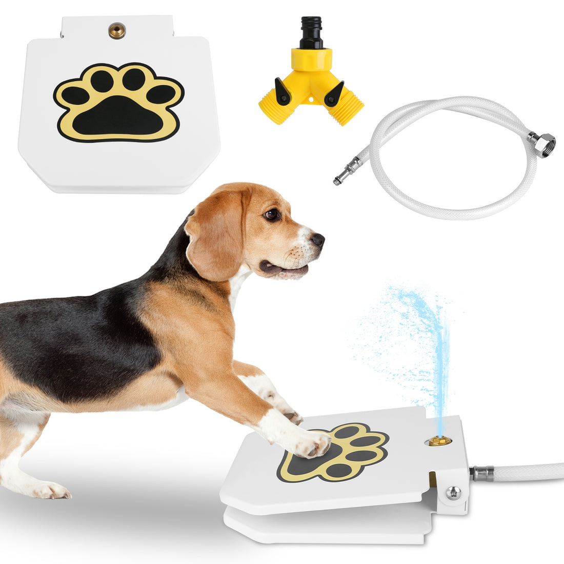 Outdoor Step On Dog Water Fountain with Paw Pedal