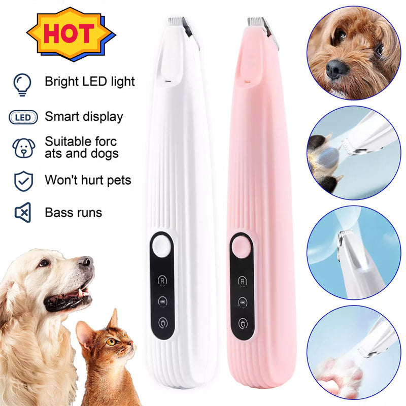 LED Pet Hair and Paw Trimmer Electric Clipper