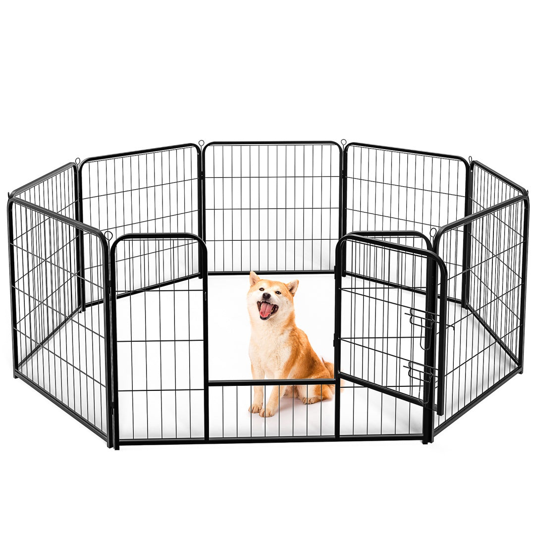 Metal Dog Playpen Indoor Outdoor Exercise Fence with Door