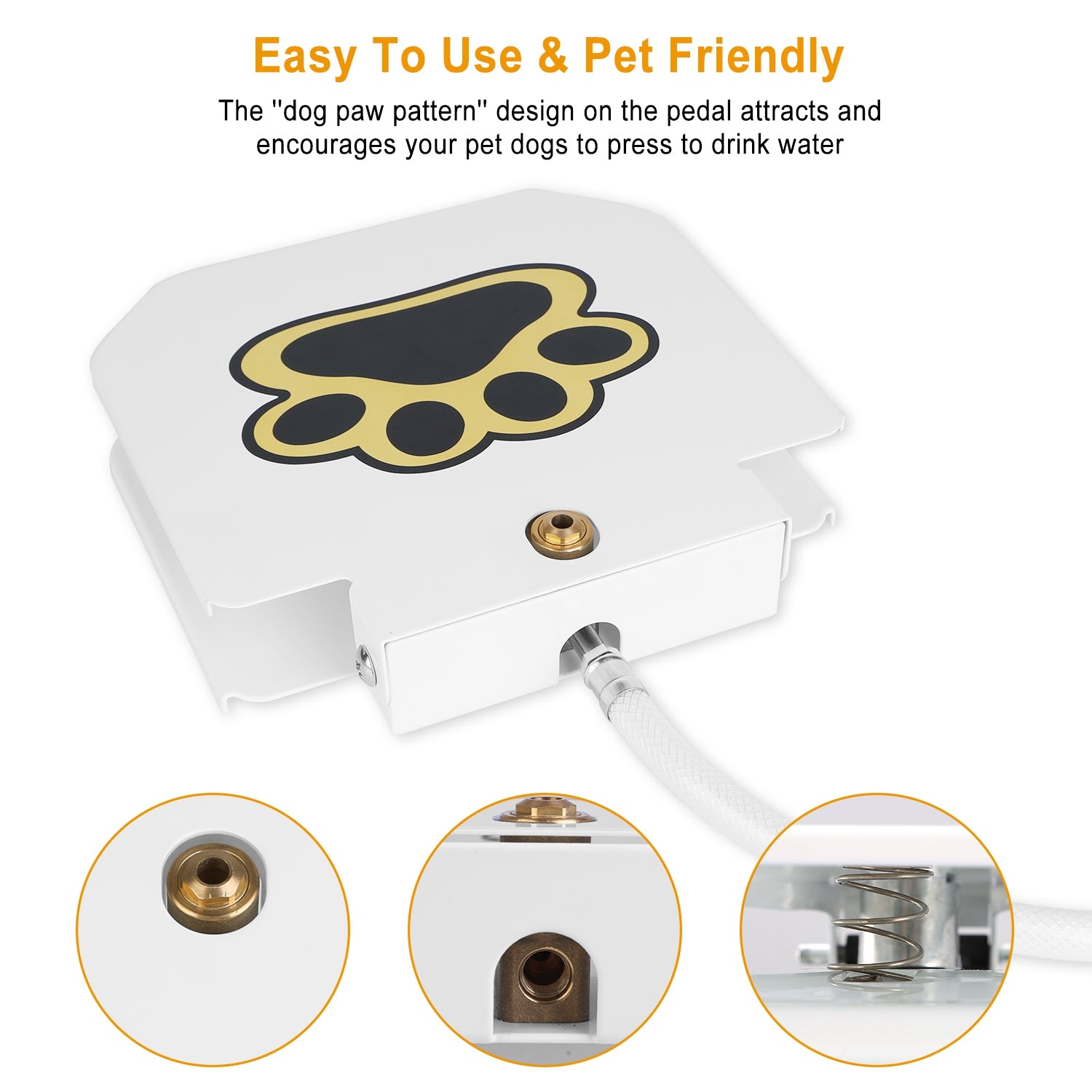 Outdoor Step On Dog Water Fountain with Paw Pedal