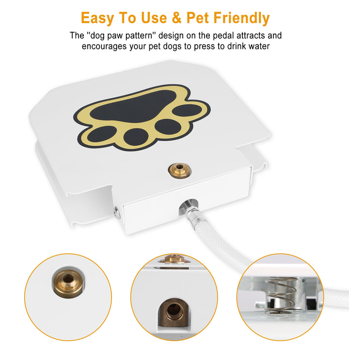 Outdoor Step On Dog Water Fountain with Paw Pedal