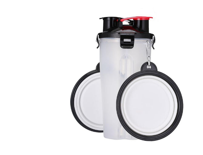 Outdoor Travel 2 in 1 Folding Feeder Bowl and Pet Water Bottle