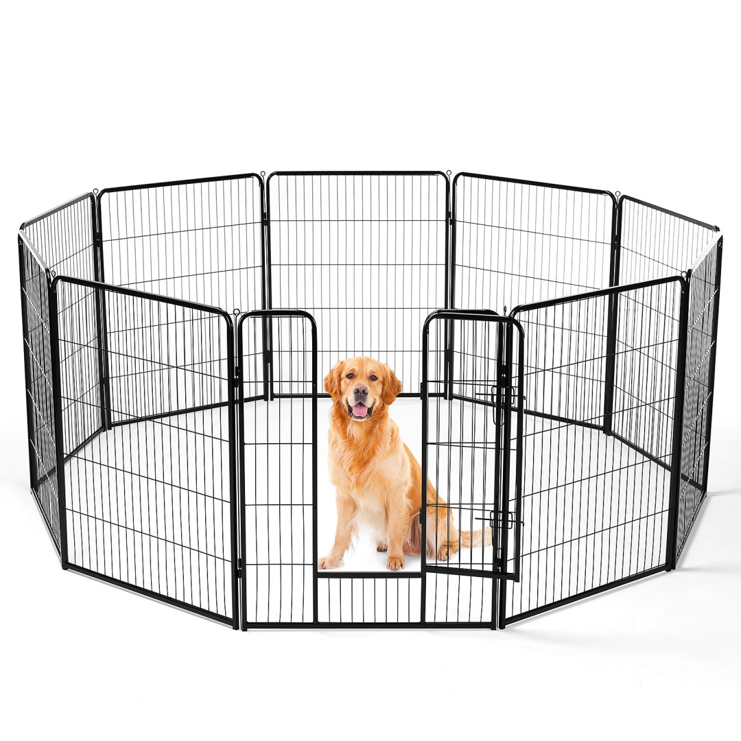 Metal Dog Playpen Indoor Outdoor Exercise Fence with Door