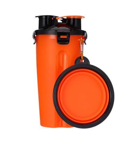 Outdoor Travel 2 in 1 Folding Feeder Bowl and Pet Water Bottle