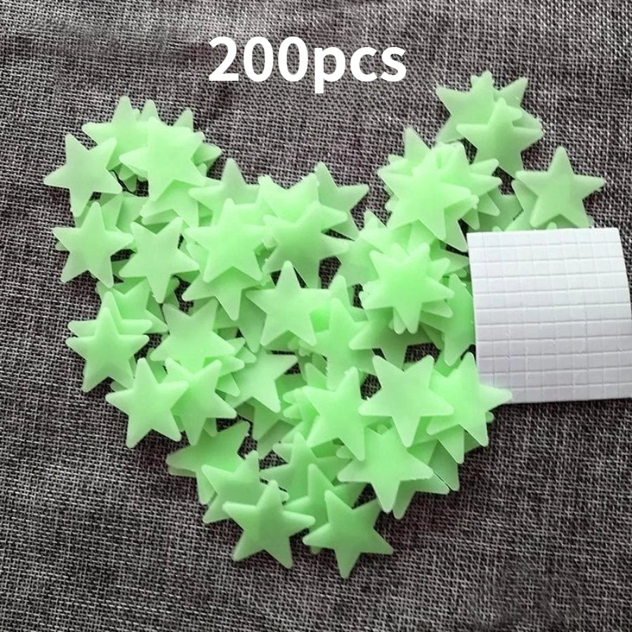 Luminous Star Wall Sticker Glow Bedroom Party Decor Set