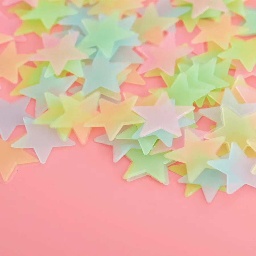 Luminous Star Wall Sticker Glow Bedroom Party Decor Set