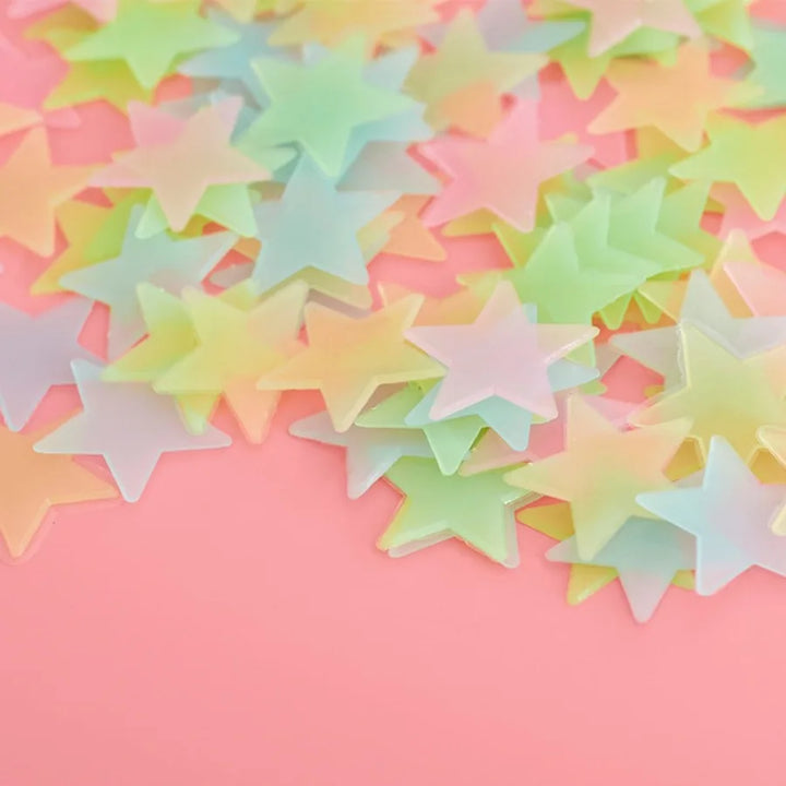 Luminous Star Wall Sticker Glow Bedroom Party Decor Set