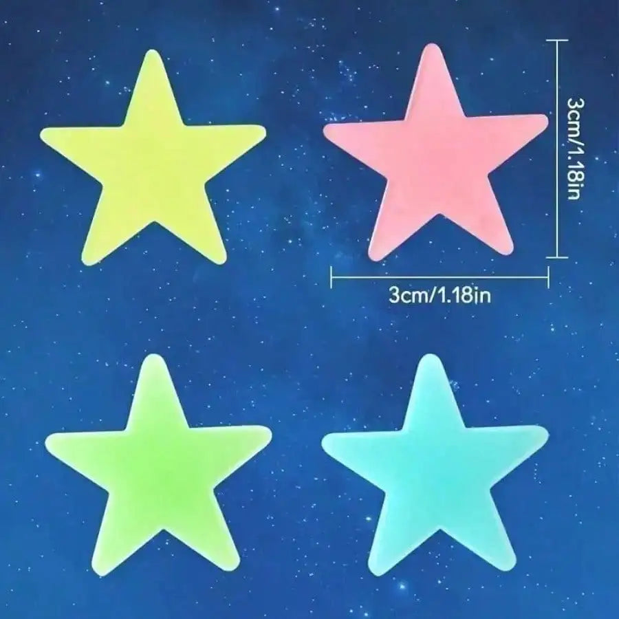 Luminous Star Wall Sticker Glow Bedroom Party Decor Set