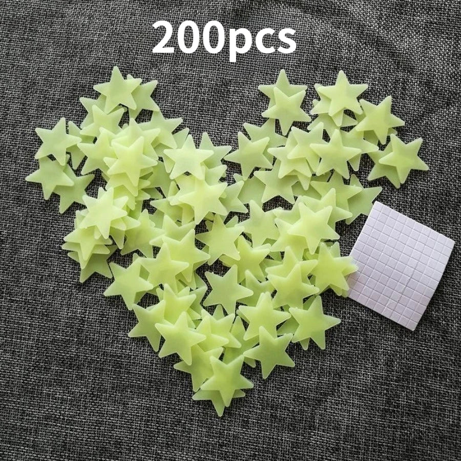 Luminous Star Wall Sticker Glow Bedroom Party Decor Set