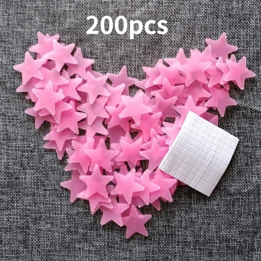 Luminous Star Wall Sticker Glow Bedroom Party Decor Set