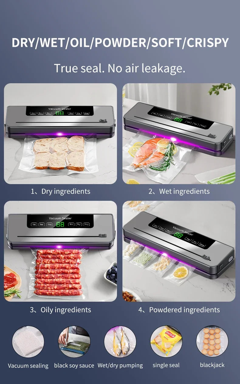 Electric Vacuum Sealer Food Storage Machine Built-in Cutter