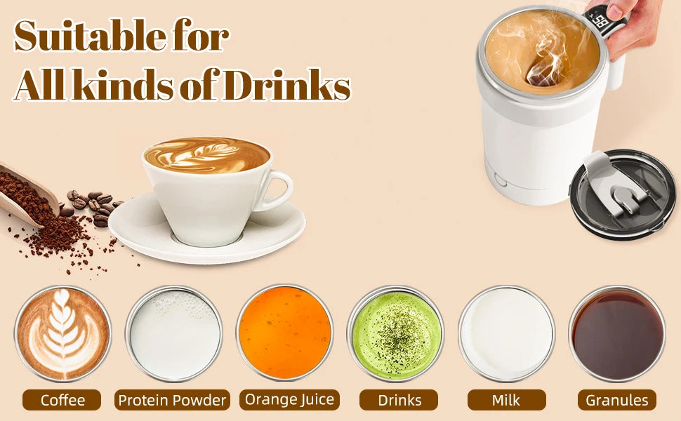 Automatic Magnetic Stirring Mug 380ML USB Electric Coffee Mug