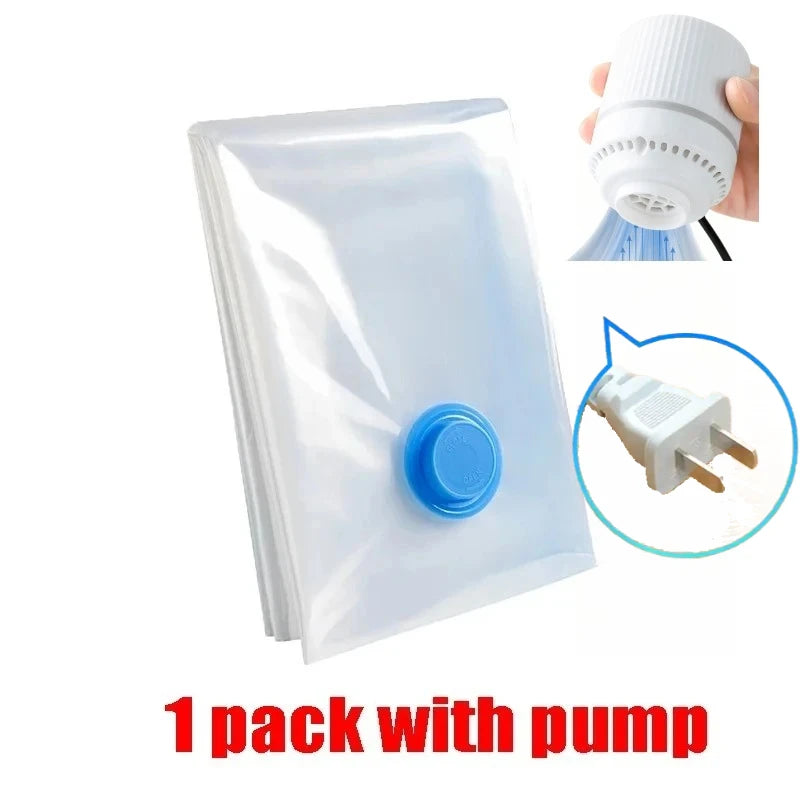 Reusable Vacuum Compression Bags Electric Mini Pump Sealer