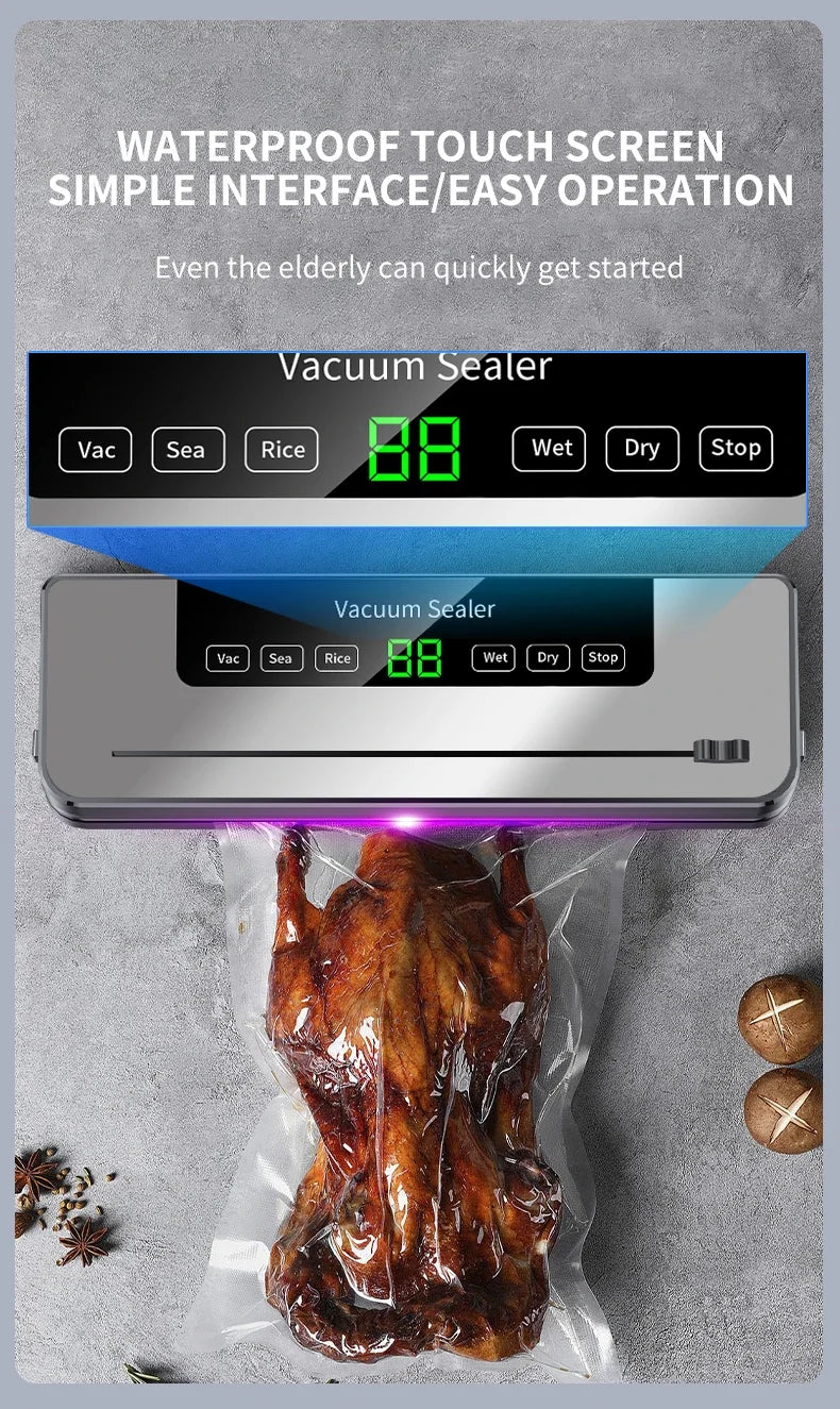 Electric Vacuum Sealer Food Storage Machine Built-in Cutter