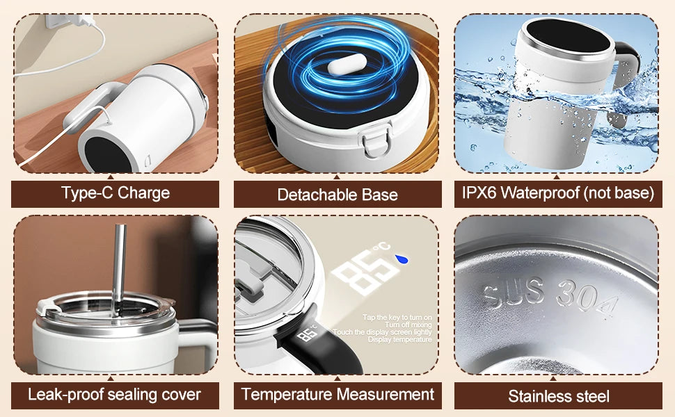 Automatic Magnetic Stirring Mug 380ML USB Electric Coffee Mug