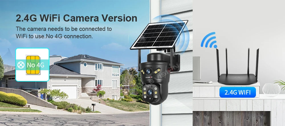 LS VISION 4G Solar Security Camera 8MP Dual Lens CCTV