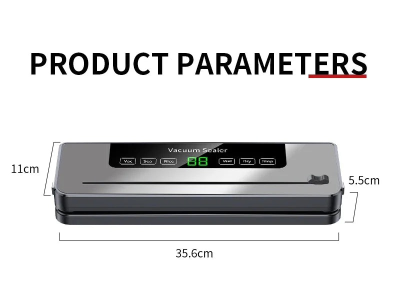 Electric Vacuum Sealer Food Storage Machine Built-in Cutter