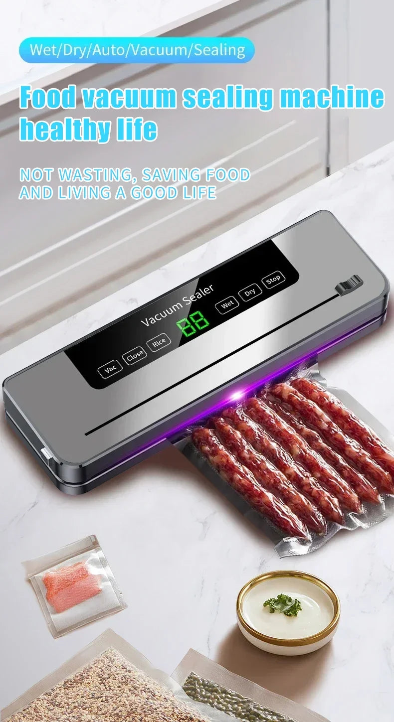 Electric Vacuum Sealer Food Storage Machine Built-in Cutter