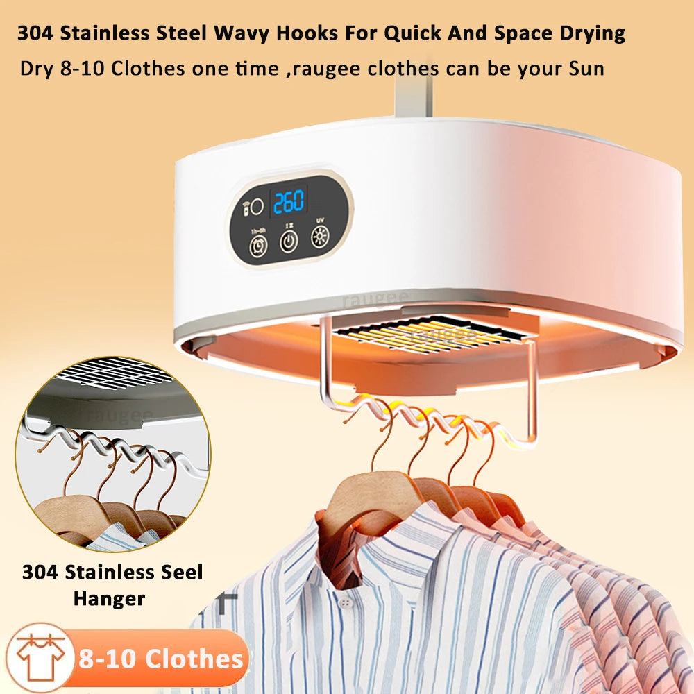 Portable Foldable Electric Clothes Dryer with Remote