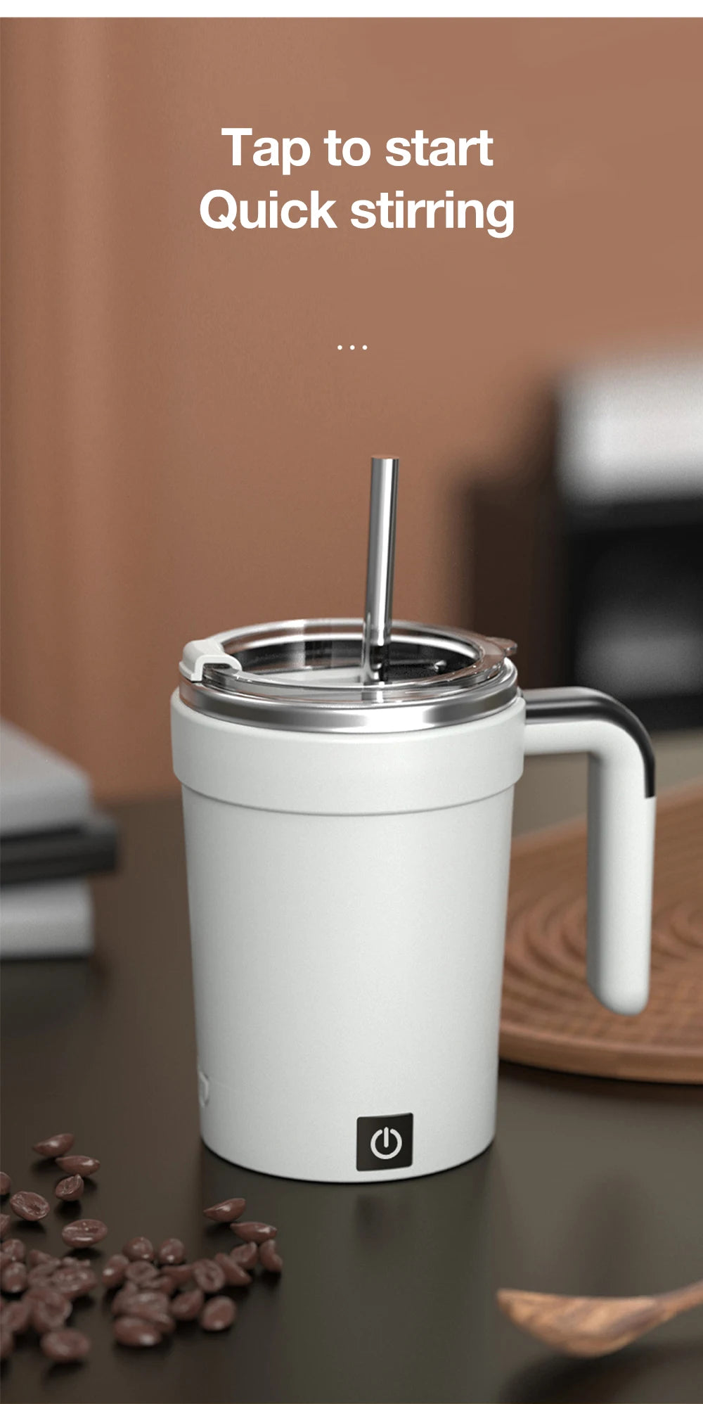 Automatic Magnetic Stirring Mug 380ML USB Electric Coffee Mug