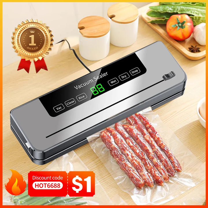 Electric Vacuum Sealer Food Storage Machine Built-in Cutter