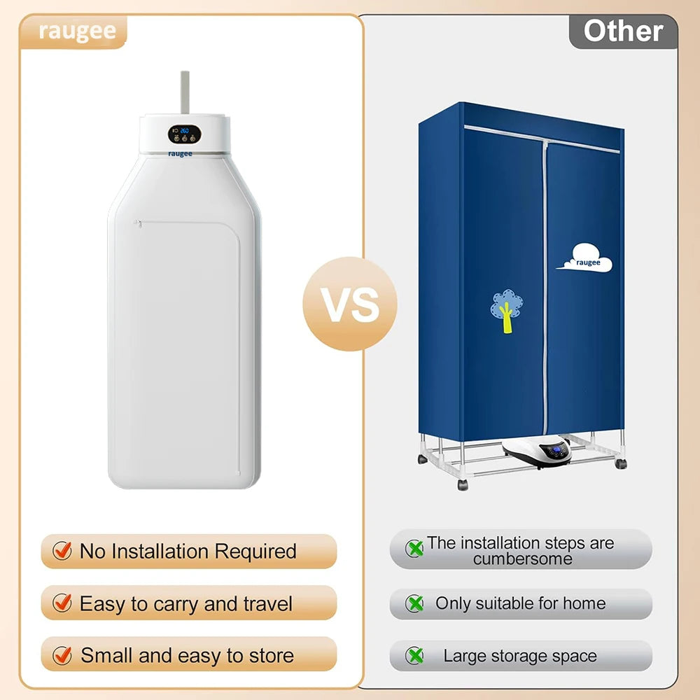 Portable Foldable Electric Clothes Dryer with Remote