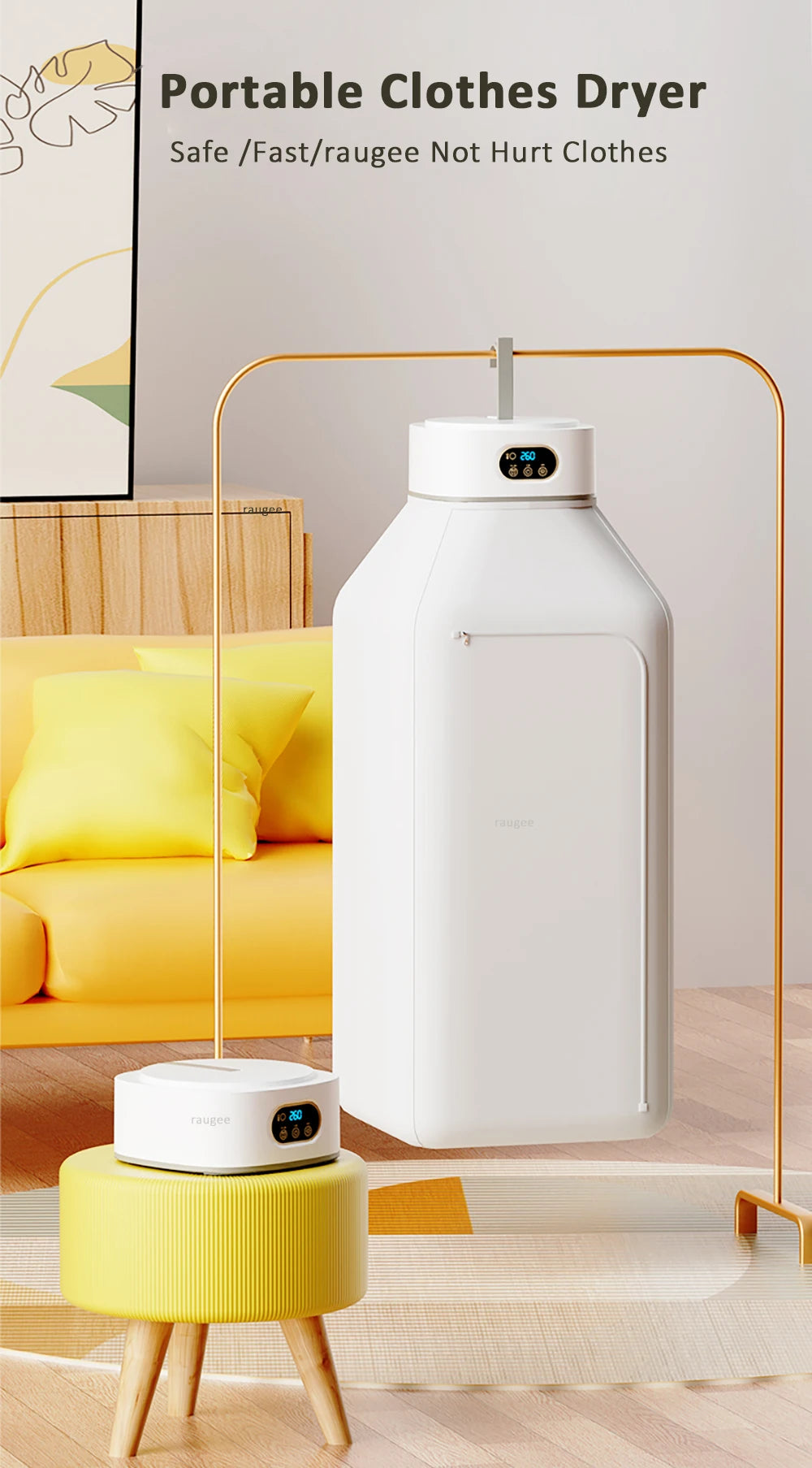 Portable Foldable Electric Clothes Dryer with Remote