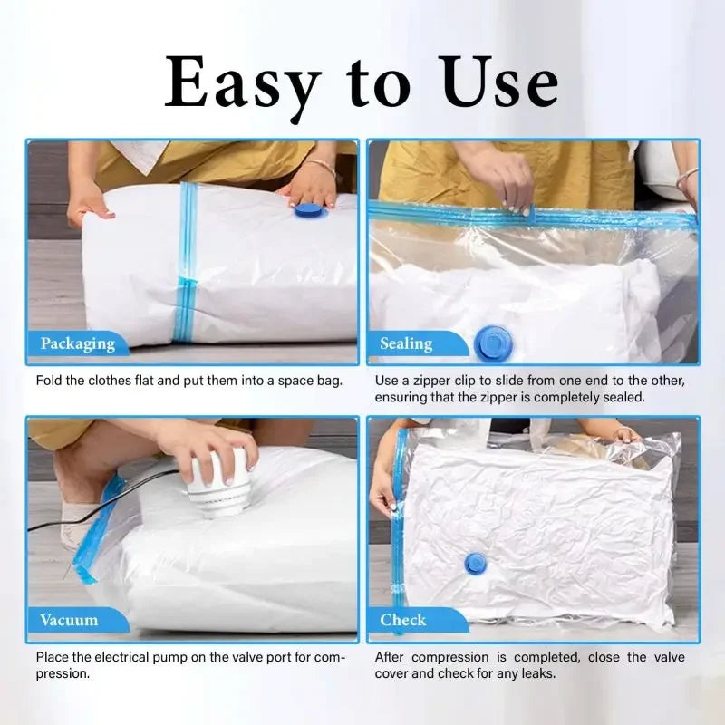 Reusable Vacuum Compression Bags Electric Mini Pump Sealer