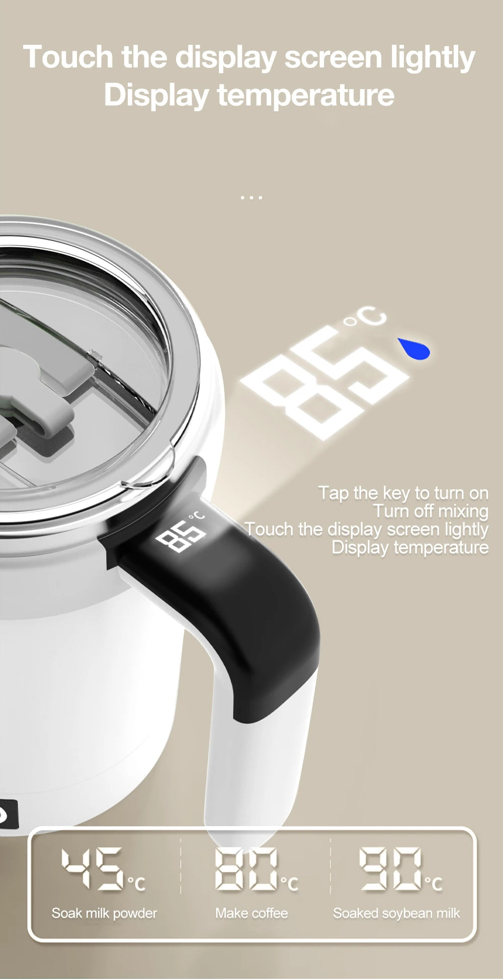 Automatic Magnetic Stirring Mug 380ML USB Electric Coffee Mug