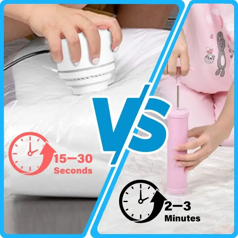 Reusable Vacuum Compression Bags Electric Mini Pump Sealer