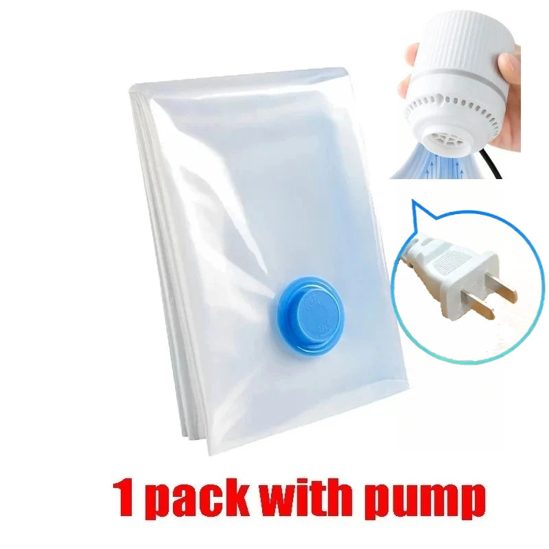 Reusable Vacuum Compression Bags Electric Mini Pump Sealer