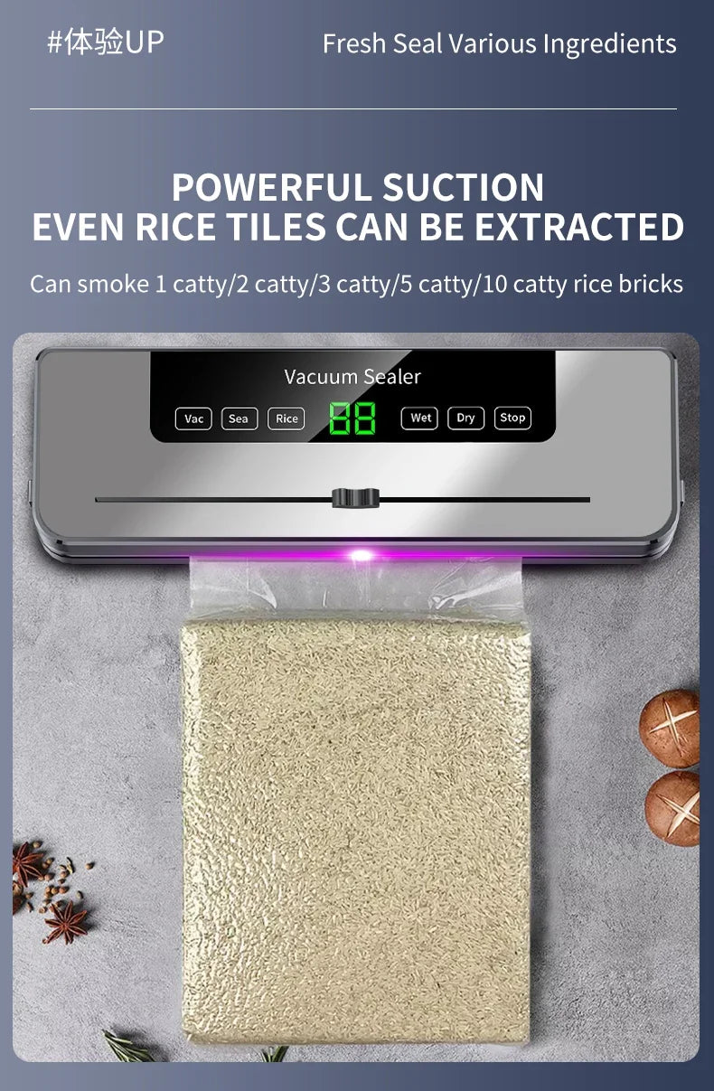 Electric Vacuum Sealer Food Storage Machine Built-in Cutter