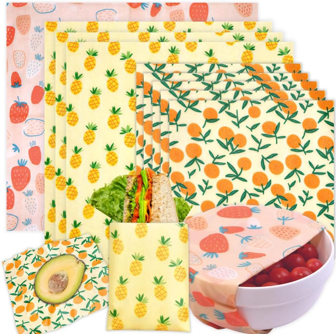 Reusable Beeswax Food Wrap Eco Friendly Plastic Free Storage