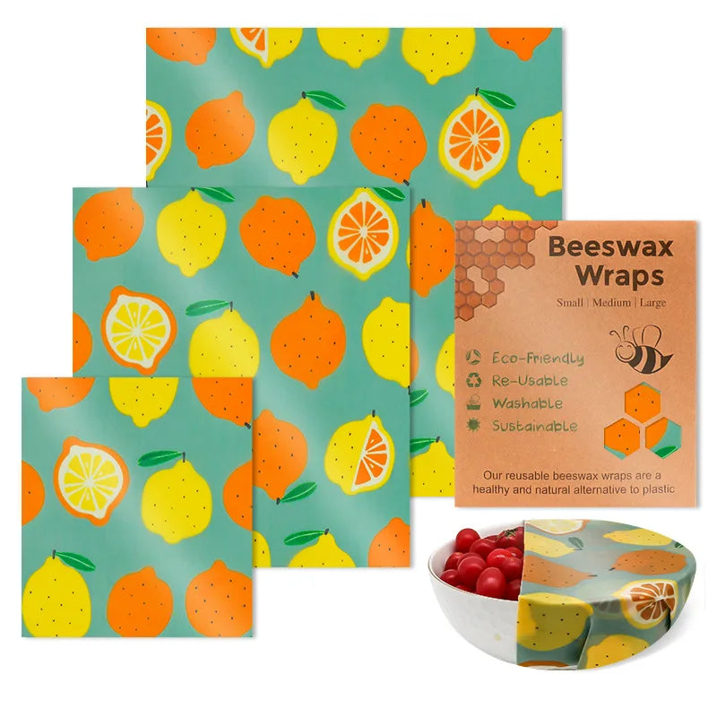 Reusable Beeswax Food Wrap Eco Friendly Plastic Free Storage