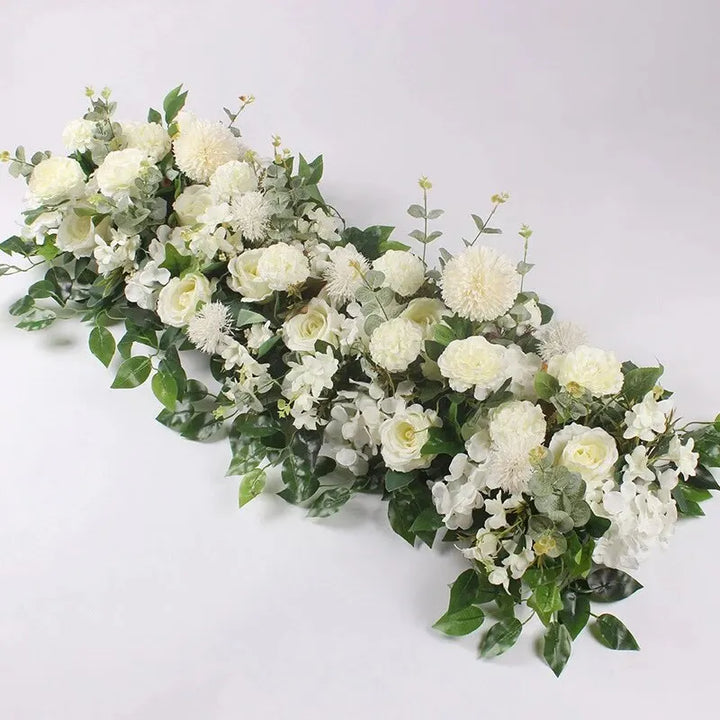 Luxury White Rose Artificial Flower Wedding Backdrop Decor