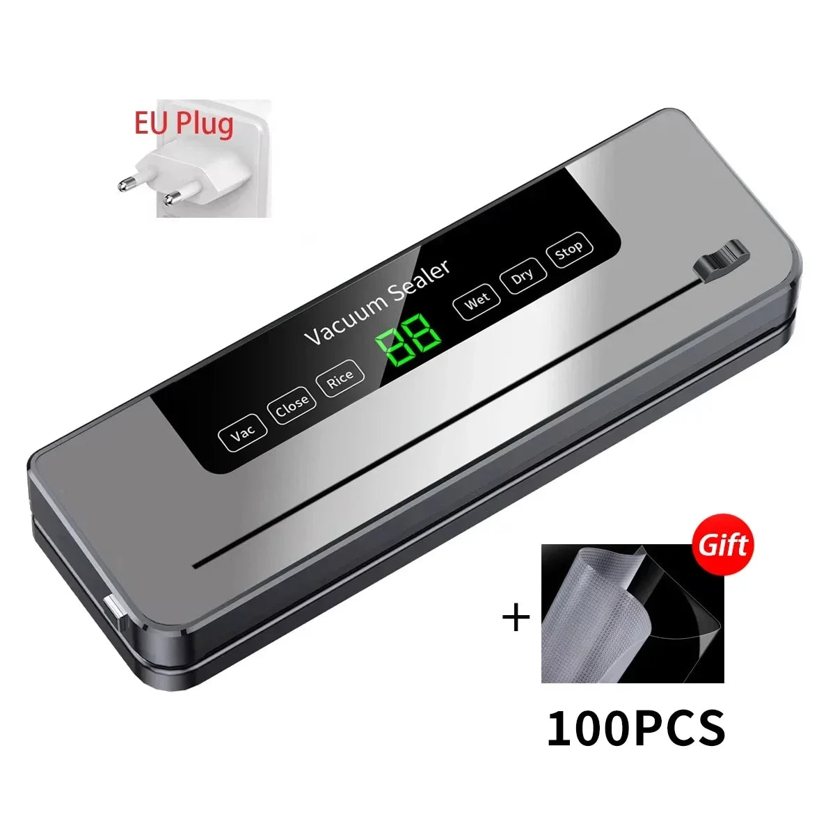 Electric Vacuum Sealer Food Storage Machine Built-in Cutter
