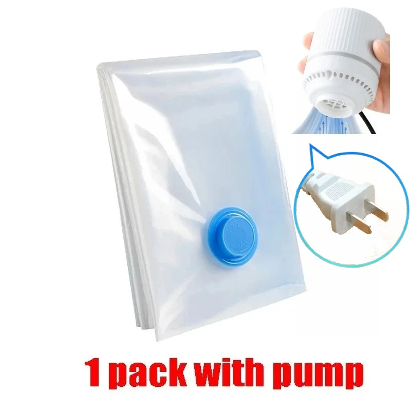 Reusable Vacuum Compression Bags Electric Mini Pump Sealer