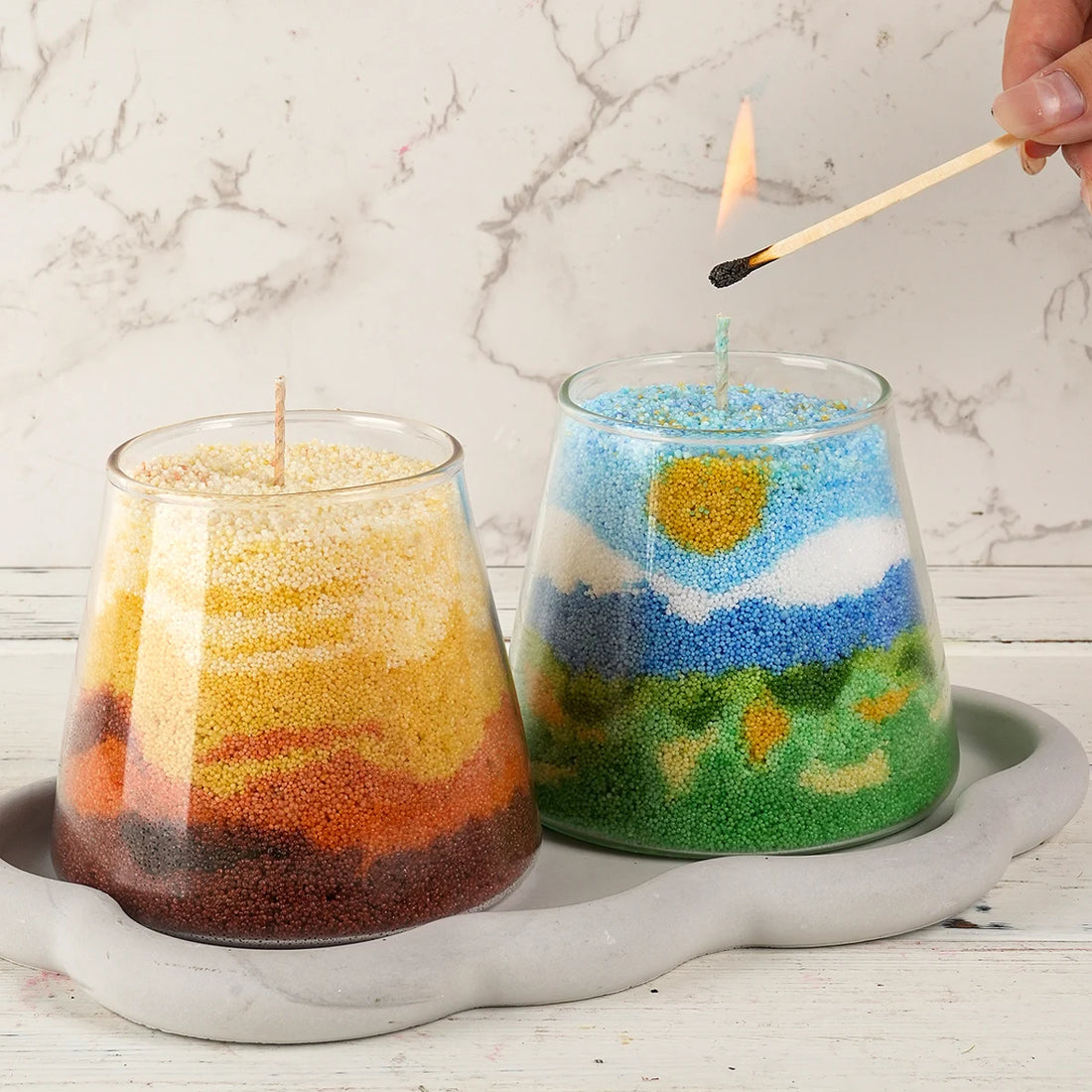 White Sand Wax Ice Flower DIY Scented Candle Wax Kit