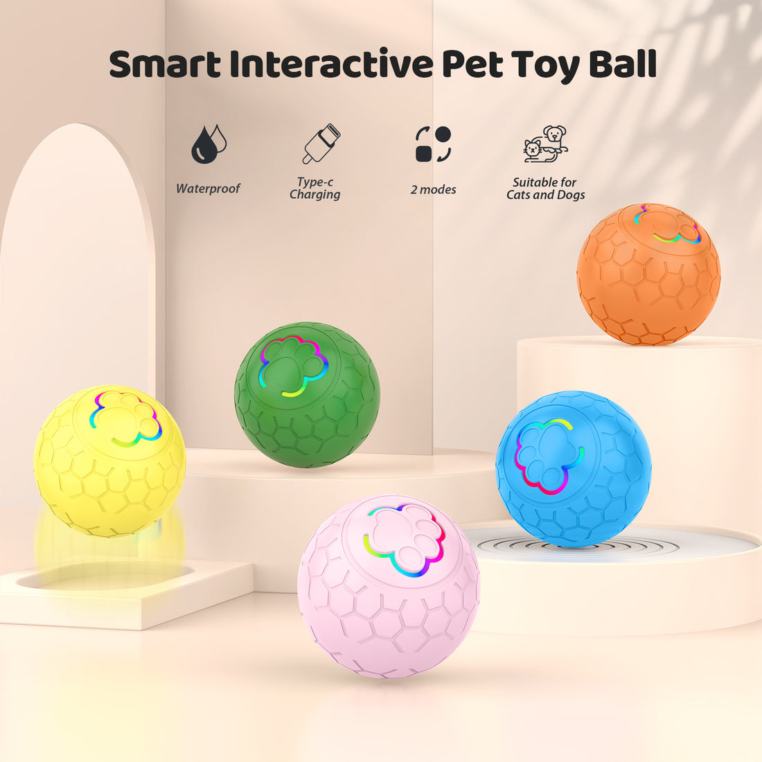 Remote Control Intelligent Jumping Pet Ball Toy