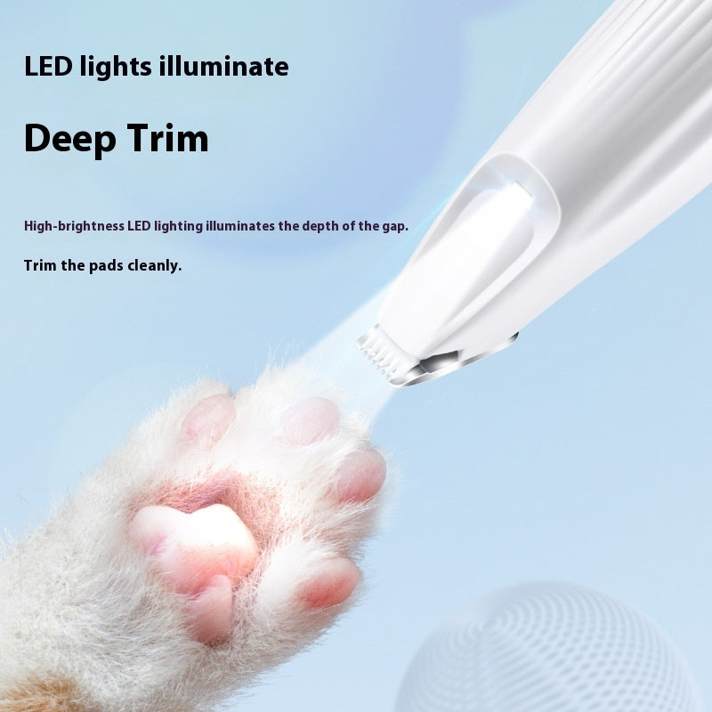 LED Pet Hair and Paw Trimmer Electric Clipper